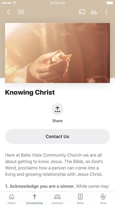Emulate iPhone app Bella Vista Community Church using MyAndroid Emulate iPhone app Bella Vista Community Church using MyAndroid