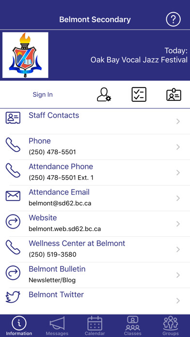 Emulate iPhone app Belmont Secondary using MyAndroid Emulate iPhone app Belmont Secondary using MyAndroid