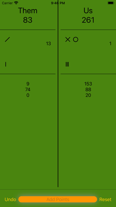 Emulate iPhone app Belote Points using MyAndroid