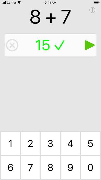 Emulate iPhone app Üben - Addition using MyAndroid