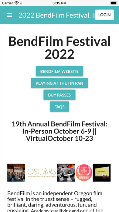 Emulate iPhone app BendFilm Festival 2022 using MyAndroid Emulate iPhone app BendFilm Festival 2022 using MyAndroid