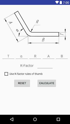 Run android online APK Bending Sheet Metal Calculator from MyAndroid or emulate Bending Sheet Metal Calculator using MyAndroid