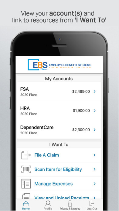 Emulate iPhone app Benefits at EBS using MyAndroid