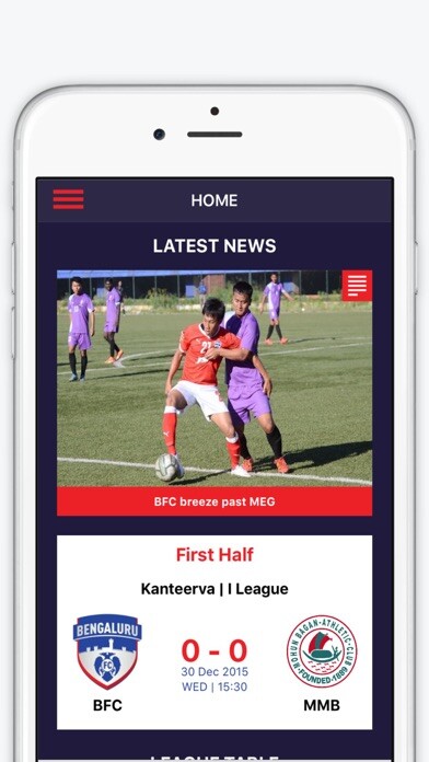Emulate iPhone app Bengaluru FC using MyAndroid