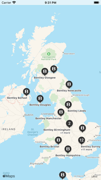 Emulate iPhone app Bentley Dealer Locator using MyAndroid Emulate iPhone app Bentley Dealer Locator using MyAndroid