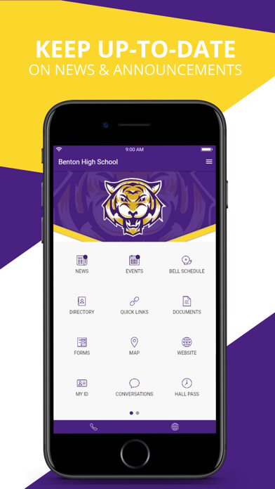 Emulate iPhone app Benton High School using MyAndroid
