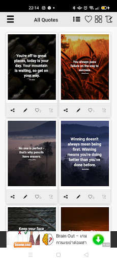 Emulate Android APK Be Positive Quotes