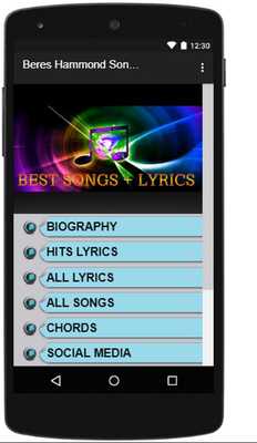 Emulate Android APK Beres Hammond SongsLyrics.