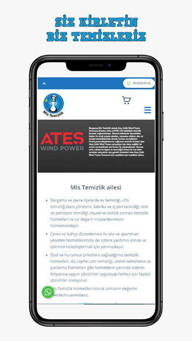 Emulate iPhone app Bergama Mis Temizlik using MyAndroid