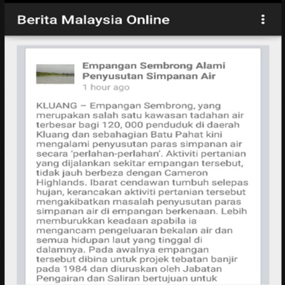 Emulate Android APK Berita Malaysia Online