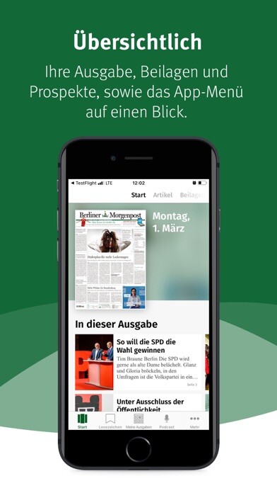 Emulate iPhone app Berliner Morgenpost E-Paper using MyAndroid