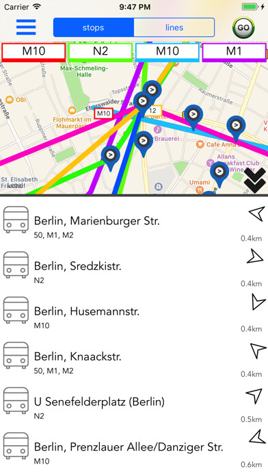 Emulate iPhone app Berlin Public Transport Guide using MyAndroid