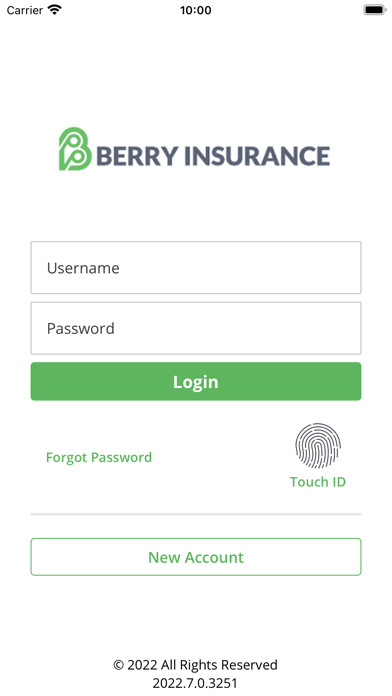 Emulate iPhone app Berry Insurance Online using MyAndroid