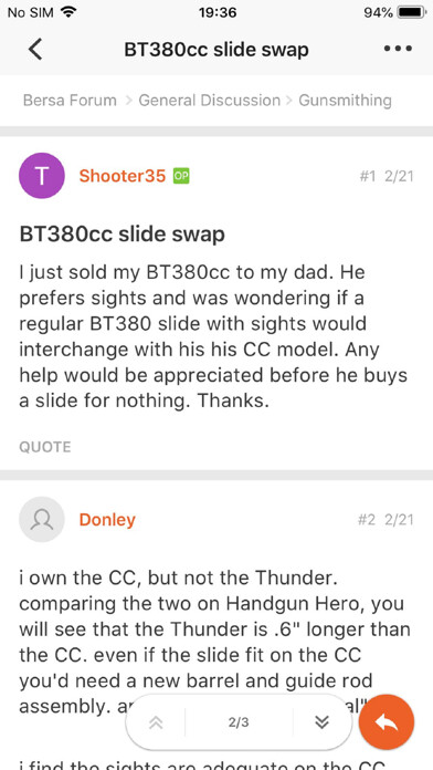 Emulate iPhone app Bersa Firearms Forum using MyAndroid