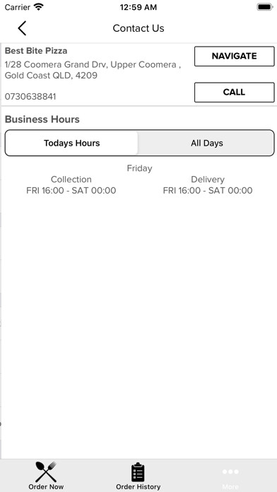 Emulate iPhone app Best Bite Pizza Gold Coast. using MyAndroid Emulate iPhone app Best Bite Pizza Gold Coast. using MyAndroid