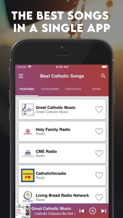 Emulate iPhone app Best Catholic Songs - Music using MyAndroid