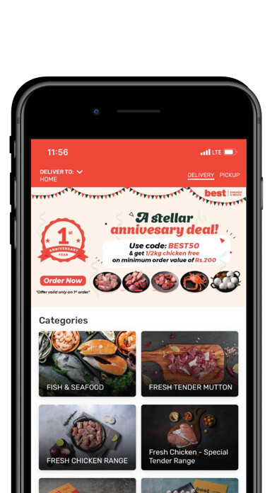 Emulate iPhone app Best chicken & Meats using MyAndroid