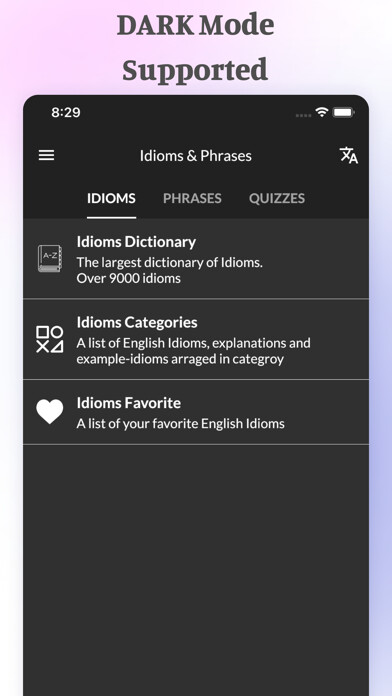 Emulate iPhone app Best English Idioms & Phrases using MyAndroid Emulate iPhone app Best English Idioms & Phrases using MyAndroid
