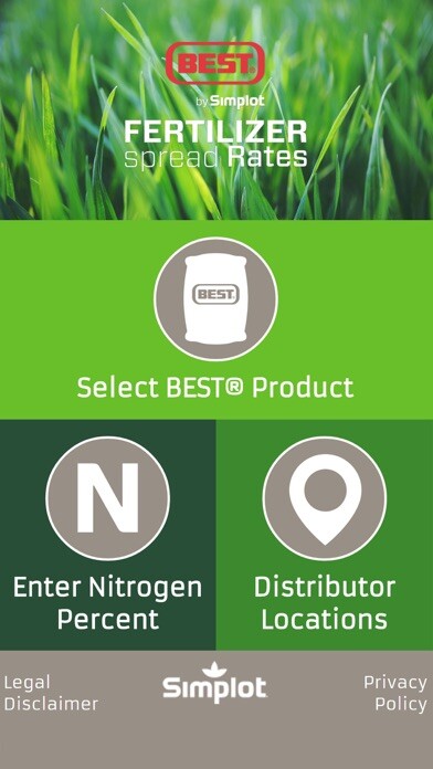 Emulate iPhone app BEST® Fertilizer Spread Rates using MyAndroid