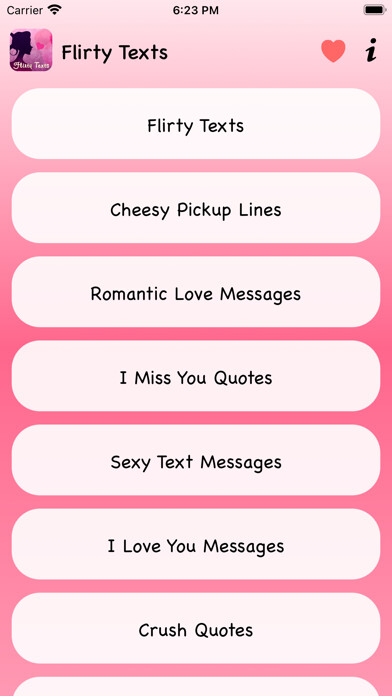 Emulate iPhone app Best Flirty Texts using MyAndroid
