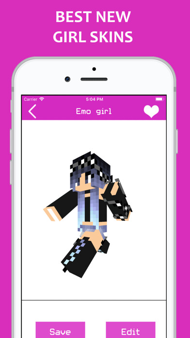 Emulate iPhone app Best Girl Skins for Minecraft using MyAndroid