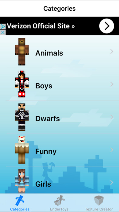 Emulate iPhone app Best Skins Pro for Minecraft Game using MyAndroid
