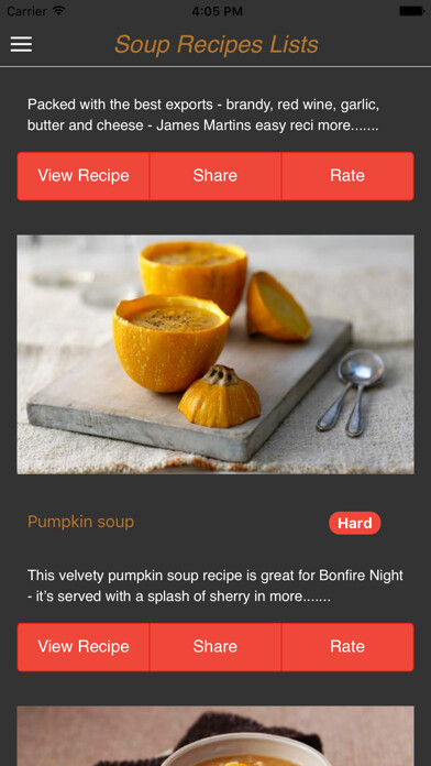 Emulate iPhone app Best Soup Recipes +50 using MyAndroid