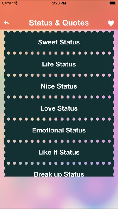 Emulate iPhone app Best Status & Cool Quotes fact using MyAndroid