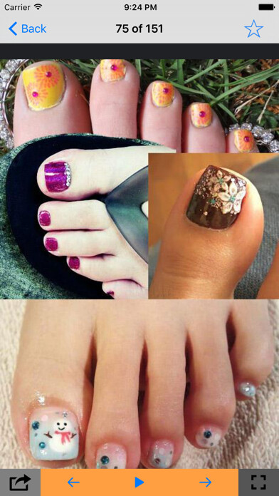 Emulate iPhone app Best Toes Nail Designs using MyAndroid