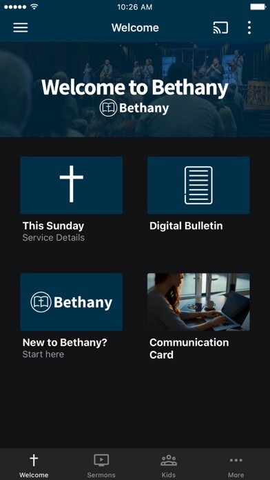 Emulate iPhone app Bethany Baptist in Peoria, IL using MyAndroid