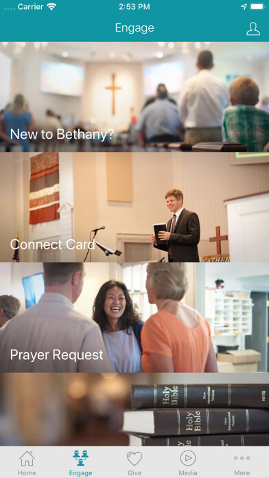 Emulate iPhone app Bethany Covenant Church using MyAndroid