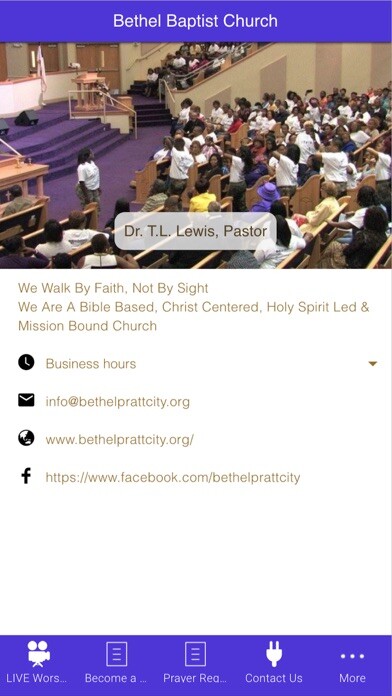 Emulate iPhone app Bethel Baptist Birmingham using MyAndroid