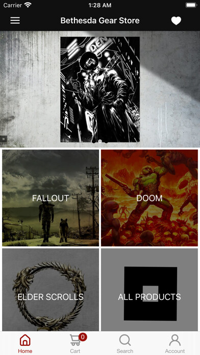 Emulate iPhone app Bethesda Gear Store using MyAndroid