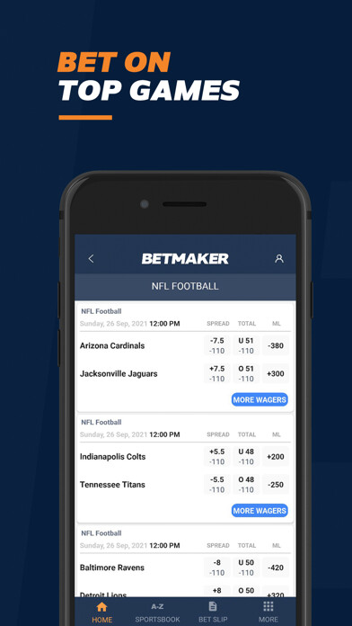 Emulate iPhone app BetMaker Sports Betting App using MyAndroid