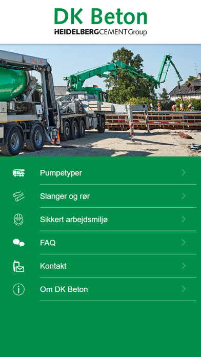 Emulate iPhone app Betonpumpning using MyAndroid