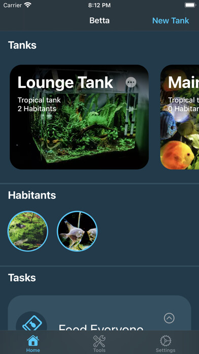 Emulate iPhone app Betta - Aquarium Logger using MyAndroid