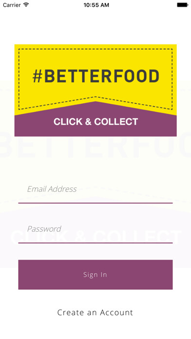 Emulate iPhone app #BetterFood Click & Collect using MyAndroid