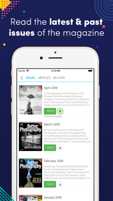Emulate iPhone app Better Photography Magazine using MyAndroid
