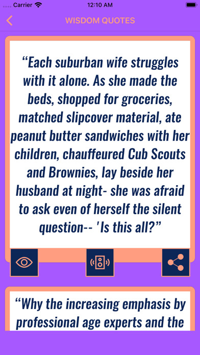 Emulate iPhone app Betty Friedan Wisdom using MyAndroid Emulate iPhone app Betty Friedan Wisdom using MyAndroid