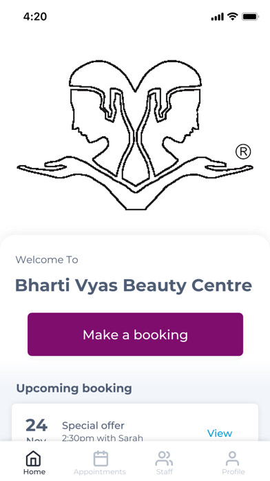 Emulate iPhone app Bharti Vyas Beauty Centre using MyAndroid Emulate iPhone app Bharti Vyas Beauty Centre using MyAndroid