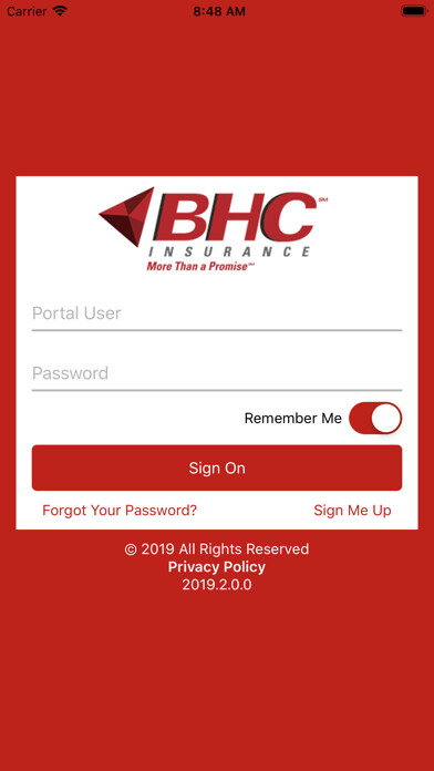 Emulate iPhone app BHC Insurance On Demand using MyAndroid