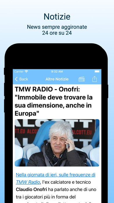 Emulate iPhone app Biancocelesti News using MyAndroid Emulate iPhone app Biancocelesti News using MyAndroid