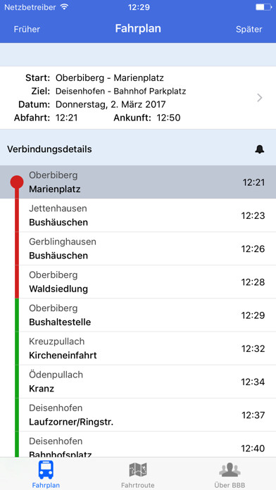 Emulate iPhone app Biberger BürgerBus using MyAndroid