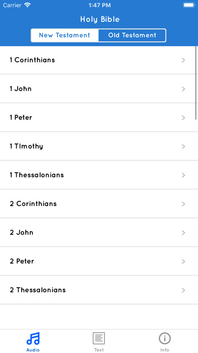 Emulate iPhone app Bible - Audio And Text using MyAndroid