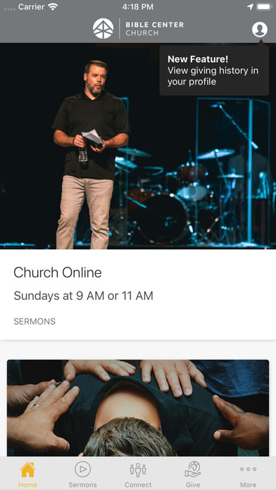 Emulate iPhone app Bible Center Church using MyAndroid