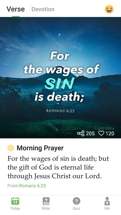 Emulate iPhone app Bible - Daily Bible Verse KJV using MyAndroid