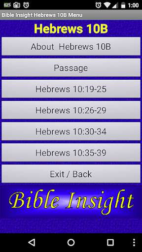 Run android online APK Bible Insight Hebrews 10B from MyAndroid or emulate Bible Insight Hebrews 10B using MyAndroid