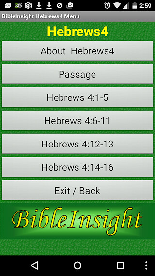 Run android online APK Bible Insight Hebrews 4 from MyAndroid or emulate Bible Insight Hebrews 4 using MyAndroid