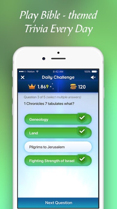 Emulate iPhone app BibleMania - Christian Trivia using MyAndroid