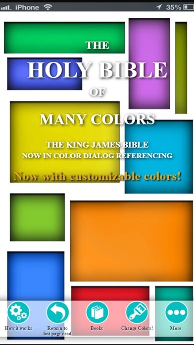 Emulate iPhone app Bible of Many Colors. using MyAndroid